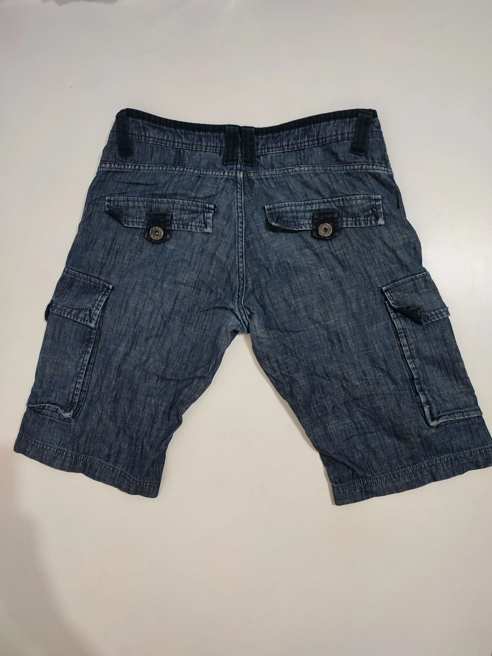 Bershka blauwe denim cargo shorts met zakken – photo 3
